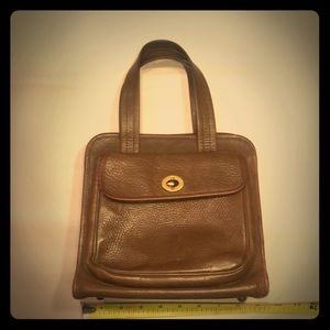 Vintage Coach-labeled brown leather bag